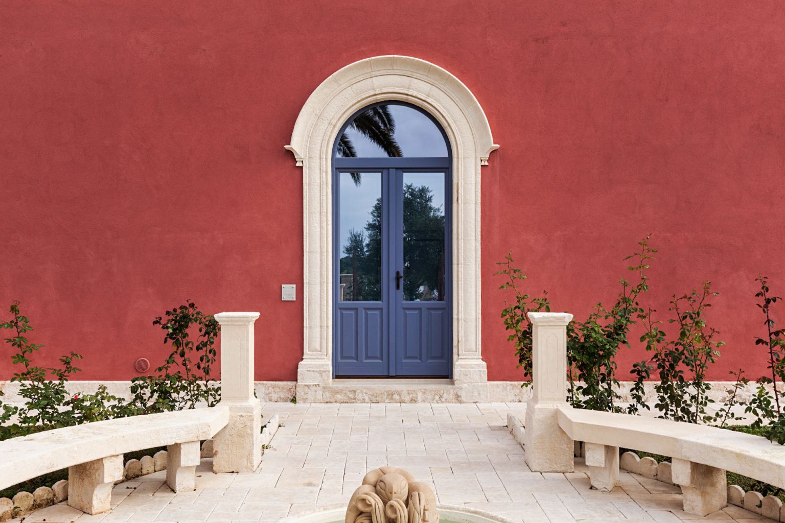 portafinestra in frassino laccata blu